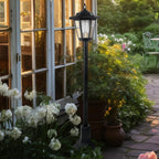 SEDOL 2-Pack Solar Powered Lamp Post Lights 83cm Victorian Style Outdoor Garden Lanterns Automatic Dusk-to-Dawn LED Pathway Lights for Driveway Patio and Borders