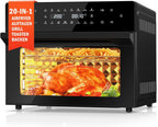 SEDOL 30L Air Fryer Oven XXL with Rotisserie 1800W Digital Countertop Convection Oven 20 Cooking Presets 360° Hot Air Circulation 9 Accessories Included for Whole Chicken and 13 Inch Pizza Black