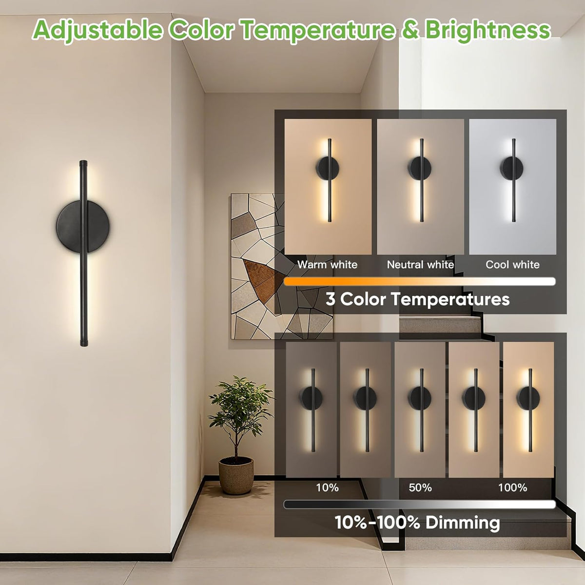SEDOL 2-Pack Battery Operated Wall Lights Rechargeable Wireless Wall Sconce with Remote Dimmable LED Picture Light with Timer Magnetic Tool-Free Installation for Bedroom and Hallway