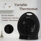 SEDOL 2KW Electric Fan Heater - Black