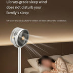 SEDOL 2-in-1 Quiet Pedestal Fan & Desk Fan Wireless 4000mAh Battery Operated Stand Fan 360° Oscillation 5 Speeds Adjustable Height 28-86cm Type-C Rechargeable Fan for Bedroom and Travel