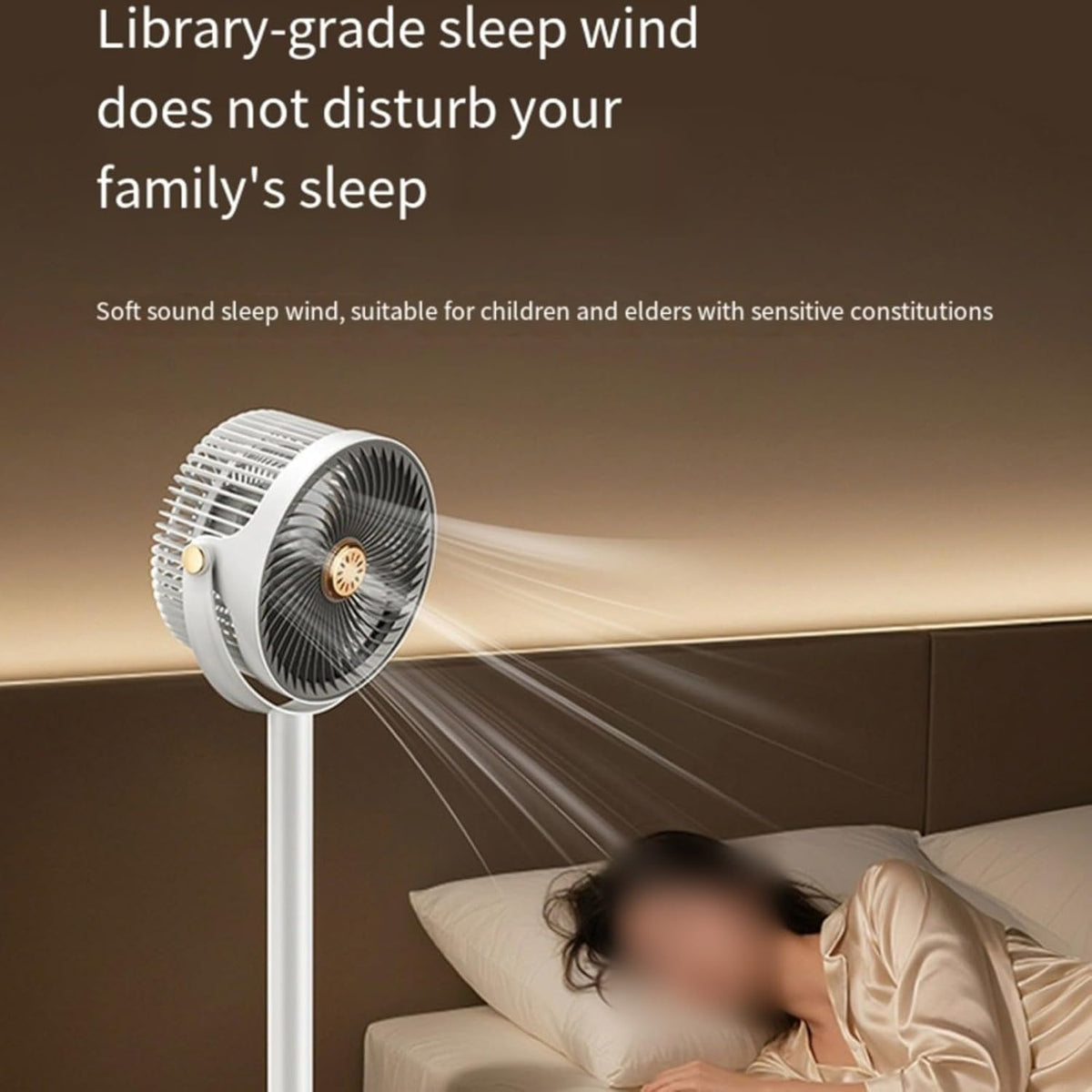 SEDOL 2-in-1 Quiet Pedestal Fan & Desk Fan Wireless 4000mAh Battery Operated Stand Fan 360° Oscillation 5 Speeds Adjustable Height 28-86cm Type-C Rechargeable Fan for Bedroom and Travel