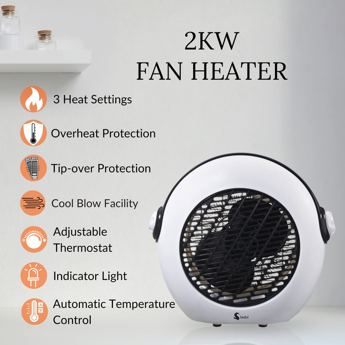 SEDOL 2KW Electric Fan Heater