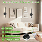 SEDOL 2-Pack Battery Operated Wall Lights Rechargeable Wireless Wall Sconce with Remote Dimmable LED Picture Light with Timer Magnetic Tool-Free Installation for Bedroom and Hallway