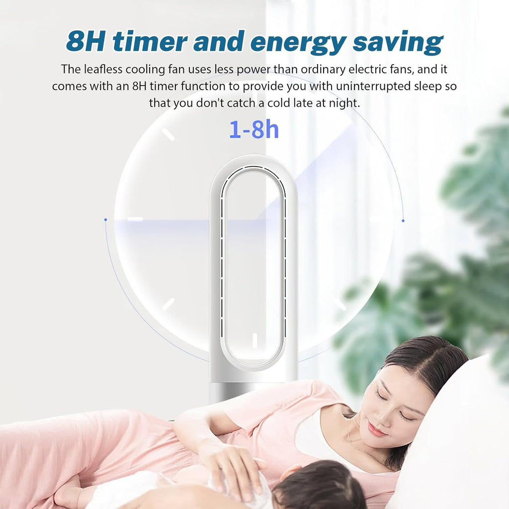 SEDOL Bladeless Portable Air Conditioner Mini USB Evaporative Air Cooler with 6 Wind Speeds and 6H Timer Silent Desktop Cooling Fan for Bedroom Office and Personal Travel