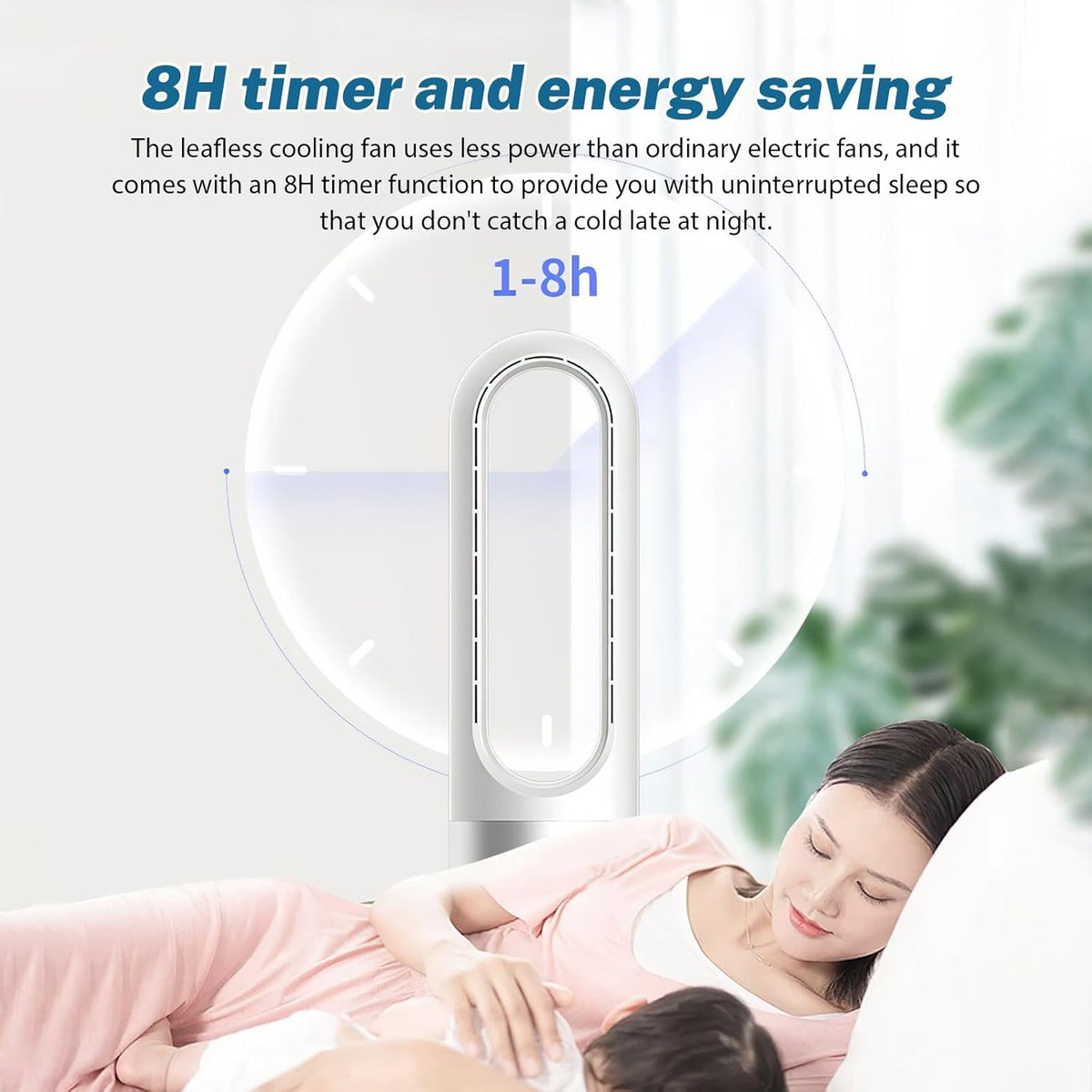 SEDOL Bladeless Portable Air Conditioner Mini USB Evaporative Air Cooler with 6 Wind Speeds and 6H Timer Silent Desktop Cooling Fan for Bedroom Office and Personal Travel