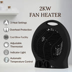 SEDOL 2KW Electric Fan Heater - Black