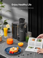 SEDOL Centrifugal Juicer Machine 900W Max Power Fruit and Vegetable Extractor with 3-Inch Large Feed Chute 3-Speed Control Stainless Steel Micro-Mesh Filter Includes Recipe Book and Cleaning Brush