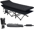 SEDOL Heavy-Duty Folding Camping Bed for Adults | 250KG Load Capacity Sturdy Camp Cot with Extra Thick Removable Mattress | Double-Layer 1200D Oxford Fabric Sleeping Bed for Travel Office and Outdoor