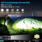 SEDOL 2-Pack Ultra-Bright Rechargeable LED Torches | High-Powered XHP70.2 Chip with 5000mAh Emergency Power Bank | IPX7 Waterproof & 1000m Zoomable Beam | Professional Tactical Torch Set for Camping and Emergencies