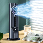SEDOL 3-in-1 Personal Air Cooler Gray Bladeless Desktop Fan and Humidifier 6 Wind Speeds with 6H Smart Timer USB Powered Mini Evaporative AC Unit for Office Study and Bedside Cooling