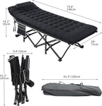 SEDOL Heavy-Duty Folding Camping Bed for Adults | 250KG Load Capacity Sturdy Camp Cot with Extra Thick Removable Mattress | Double-Layer 1200D Oxford Fabric Sleeping Bed for Travel Office and Outdoor