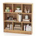 8-Cube Bookshelf with 2 Anti-Tipping Kits and Display Shelf for Home