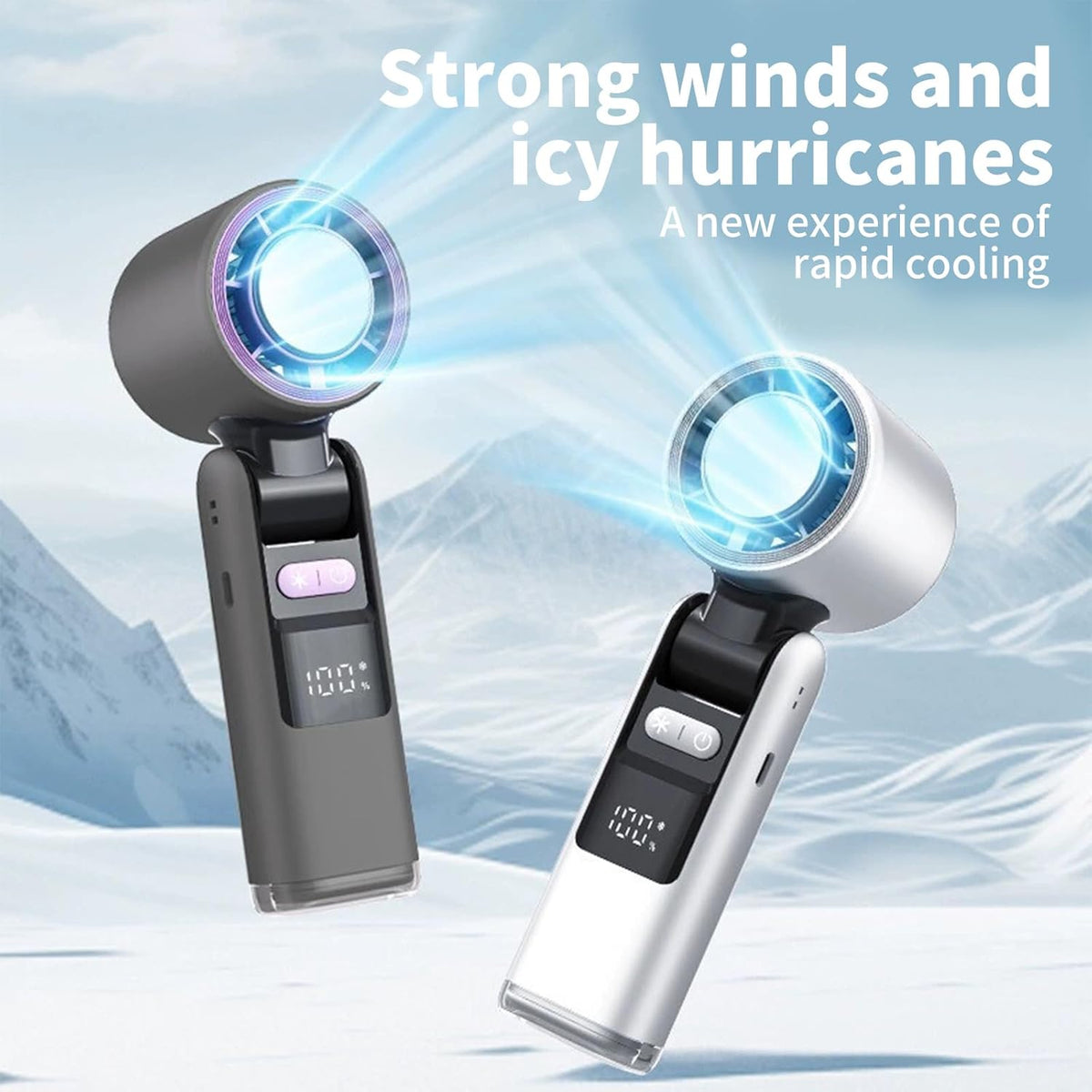 SEDOL 3-in-1 Portable Turbo Handheld Fan | 100-Speed Precision Control & 90° Foldable Design | Rechargeable 4000mAh Battery with Smart Digital Display | High-Speed Brushless Motor Personal Fan for Travel Commuting and Office
