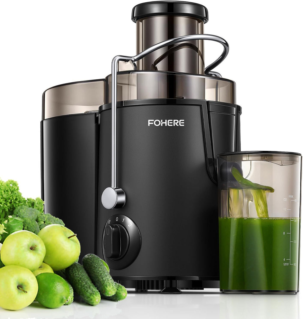 SEDOL Centrifugal Juicer Machine 900W Max Power Fruit and Vegetable Extractor with 3-Inch Large Feed Chute 3-Speed Control Stainless Steel Micro-Mesh Filter Includes Recipe Book and Cleaning Brush