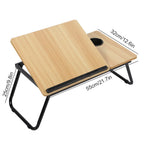 Multifunctional Foldable Bed Table – Portable Adjustable Laptop Desk with Cup Holder, Height & Angle Adjustable