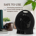SEDOL 2KW Electric Fan Heater - Black
