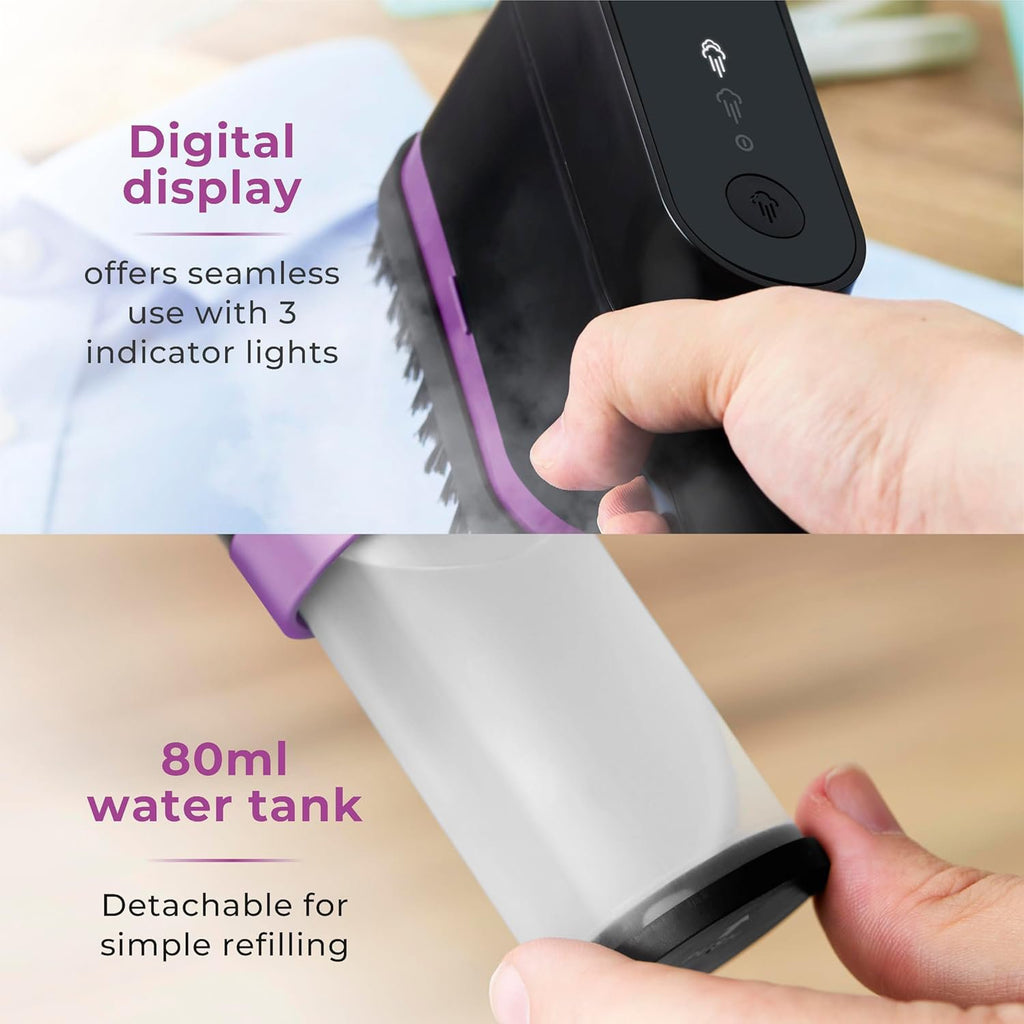 SEDOL Handheld Garment Steamer 1400W Portable Clothes Steamer with Ceraglide Ceramic Soleplate Vertical Steam Iron for Travel and Home LED Display and Brush Attachment