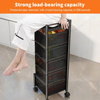 SEDOL 6-Tier Rotating Kitchen Storage Trolley | 94cm Floor Standing Metal Fruit & Vegetable Basket | 180° Swing-Out Mesh Bins with Wheels for Pantry Bathroom and Office