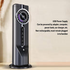 SEDOL 3-in-1 Personal Air Cooler Gray Bladeless Desktop Fan and Humidifier 6 Wind Speeds with 6H Smart Timer USB Powered Mini Evaporative AC Unit for Office Study and Bedside Cooling