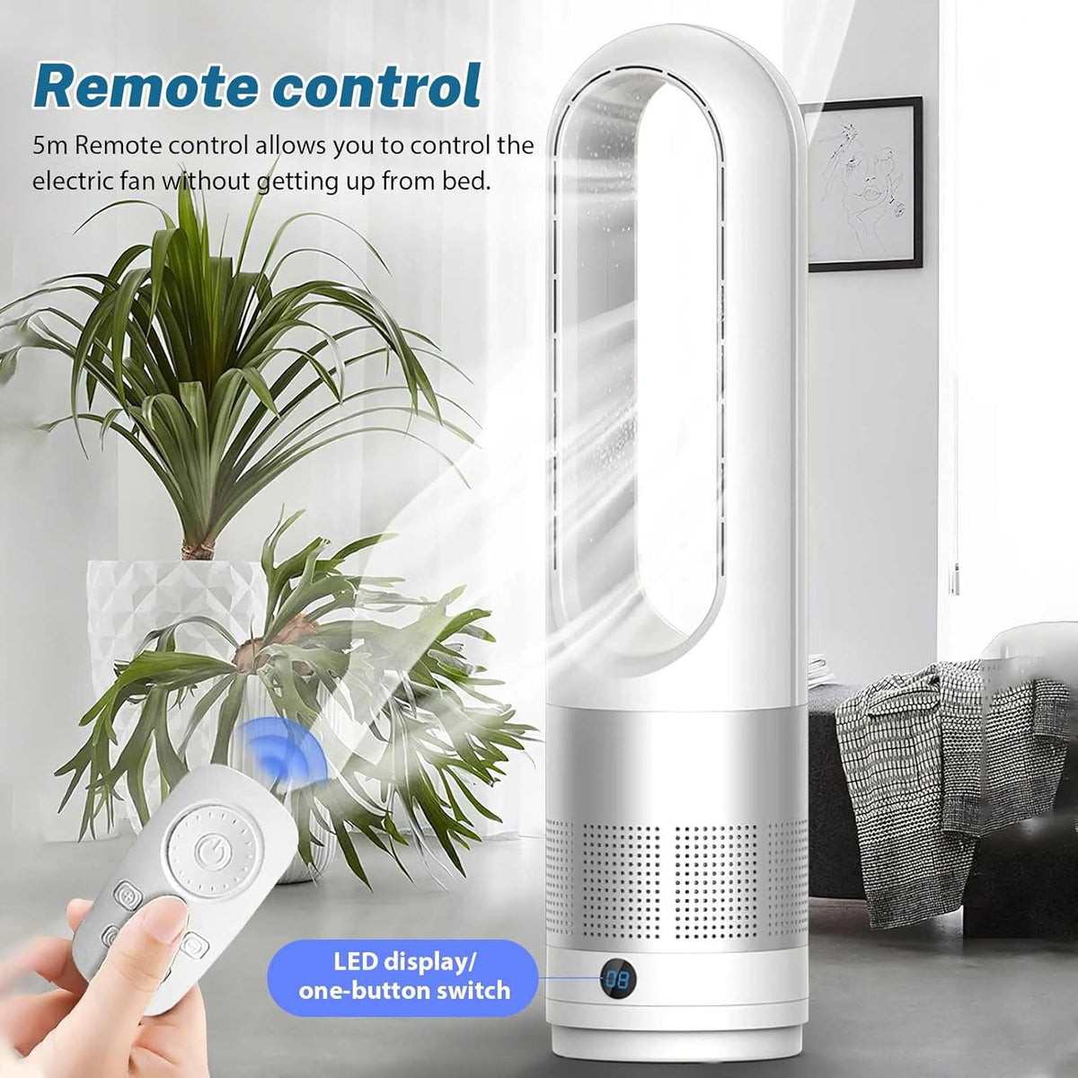 SEDOL Bladeless Portable Air Conditioner Mini USB Evaporative Air Cooler with 6 Wind Speeds and 6H Timer Silent Desktop Cooling Fan for Bedroom Office and Personal Travel