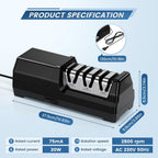 SEDOL 3-Stage Electric Knife Sharpener | Professional 100% Diamond Abrasive System | 20-Degree Precision Angle Guide with Magnetic Debris Collector and 2800 RPM Motor