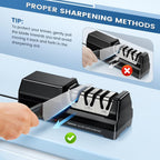 SEDOL 3-Stage Electric Knife Sharpener | Professional 100% Diamond Abrasive System | 20-Degree Precision Angle Guide with Magnetic Debris Collector and 2800 RPM Motor
