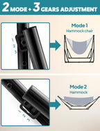 SEDOL 2-in-1 Hammock & Hanging Chair with Foldable Stand | Portable Freestanding Steel Frame Set | Heavy-Duty 200kg Capacity | Breathable Cotton Blend Hammock & Swing Chair for Indoor and Outdoor Relaxation