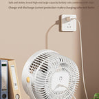 SEDOL 2-in-1 Quiet Pedestal Fan & Desk Fan Wireless 4000mAh Battery Operated Stand Fan 360° Oscillation 5 Speeds Adjustable Height 28-86cm Type-C Rechargeable Fan for Bedroom and Travel