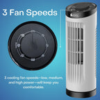 Sedol 13" Portable Mini Tower Fan - 70° Oscillating Fan with 3 Speed Settings