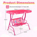 2-Seater Kids Swing Chair with Adjustable Canopy & Safety Belts