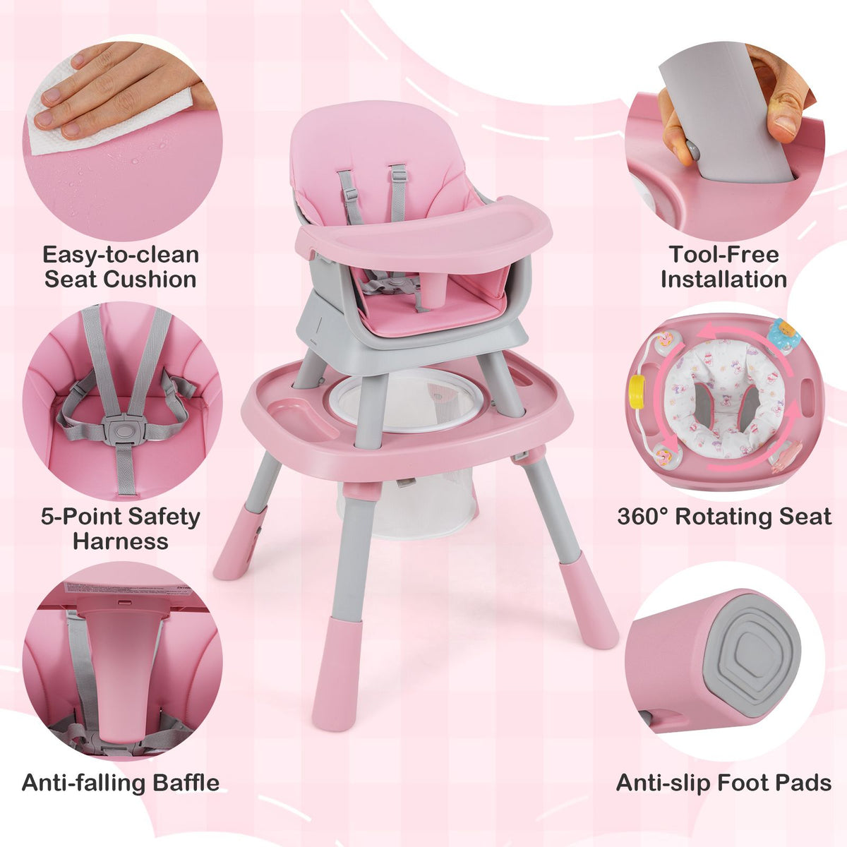 SEDOL 16-in-1 "Ultimate Explorer" High Chair & Activity Center — Convertible Sensory Station, Building Block Table, Booster Seat, and High Stool with 360° Rotating Seat – 6-36 Months