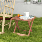 Wooden Side Table with Slatted Tabletop and Sturdy X-Shaped Frame