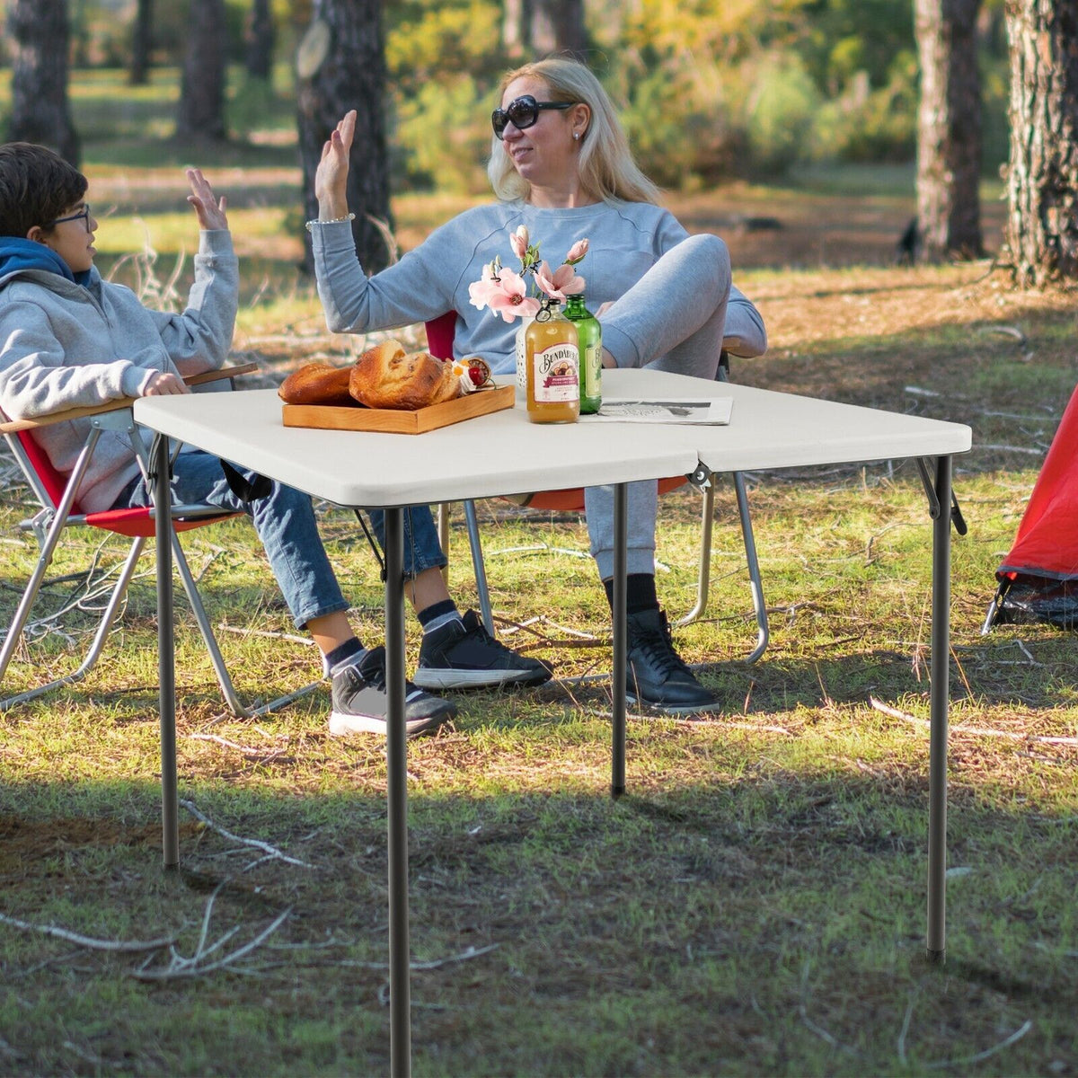 Folding Camping Table with Handle for Indoor Outdoor Use