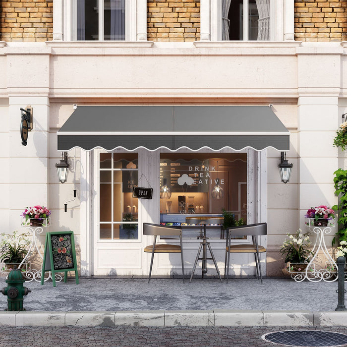 10x8ft Retractable Awning with Crank Handle