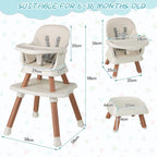 SEDOL 6-in-1 Ultimate Baby-to-Toddler High Chair & Activity Station with Building Block Tabletop Parental Booster Seat and Waterproof PU Leather Cushion – 25kg Capacity