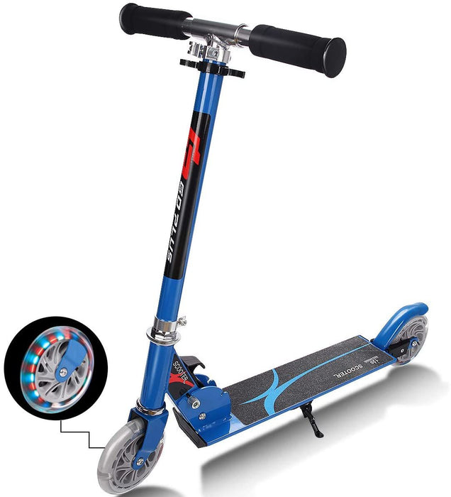 Aluminium Folding Stunt Scooter with LED Wheels – Kids T-Bar Kick Scooter