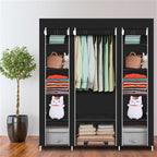 69" Portable Clothes Wardrobe – Non-Woven Fabric Closet Organiser (Black)