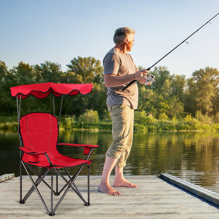 Folding Camping Chair with Shade Canopy