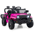 SEDOL 12V Electric Ride-On Truck for Kids with Parental Remote Control Dual 25W Motors All-Terrain Shock Absorbers LED Headlights and Soft-Start Safety System