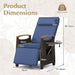 Patio Rattan Recliner Chair with Adjustable Backrest, Footrest & Flip Side Table