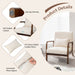 Modern Accent Chair with Lumbar Pillow and Rubber Wood Frame
