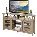Living Room Console Table for Tvs with Wooden Fireplace and 2 Cabinets