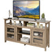 Living Room Console Table for Tvs with Wooden Fireplace and 2 Cabinets