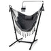 Hammock Chair with Stand – Adjustable Height, Phone Holder & Boho Tassels