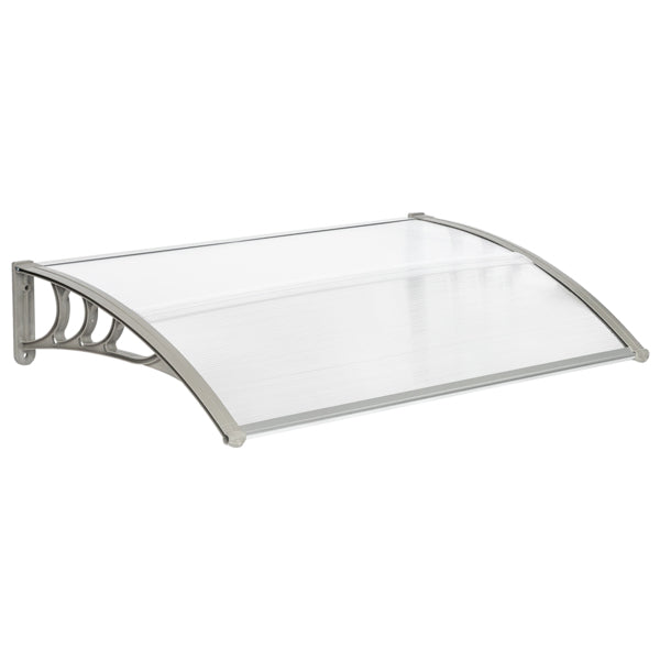 120x80cm Door Canopy – Outdoor Rain Cover Awning for Front Door, Window or Patio (White/Grey)