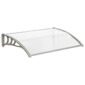 120x80cm Door Canopy – Outdoor Rain Cover Awning for Front Door, Window or Patio (White/Grey)