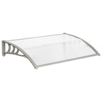 120x80cm Door Canopy – Outdoor Rain Cover Awning for Front Door, Window or Patio (White/Grey)