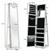 3-In-1 Mirrored Jewellery Armoire with Display Shelves