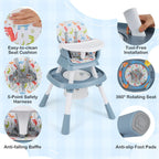 SEDOL 16-in-1 "Ultimate Explorer" High Chair & Activity Center — Convertible Sensory Station, Building Block Table, Booster Seat, and High Stool with 360° Rotating Seat – 6-36 Months